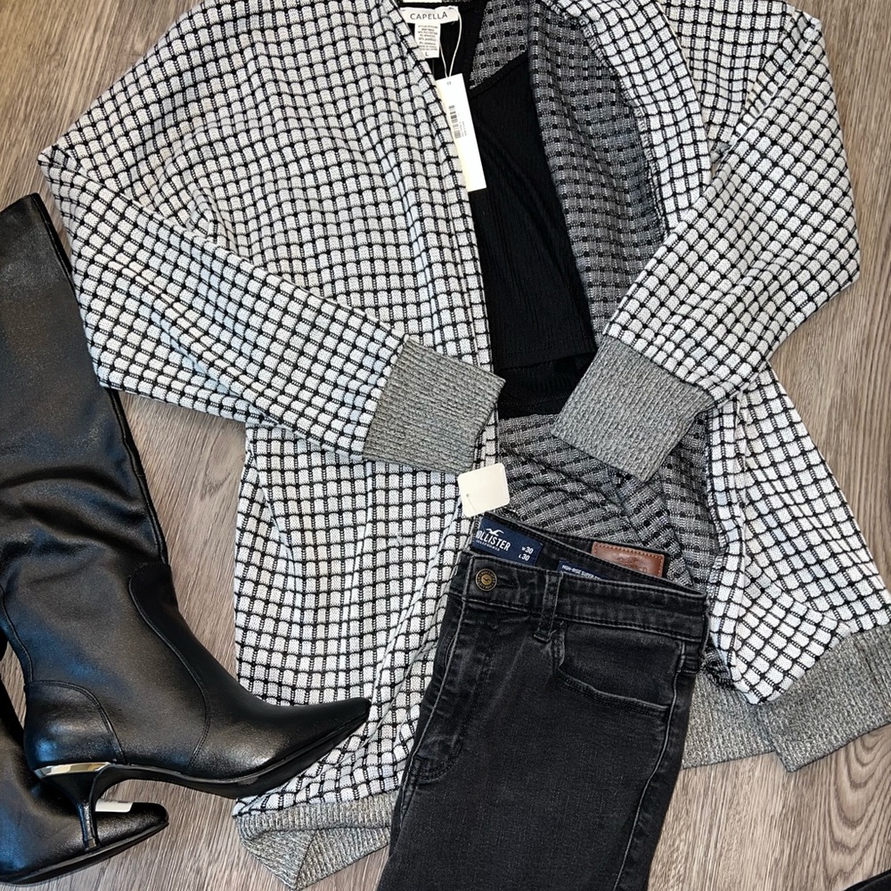 SHEIN 🥳 2/$15 OR 3/$20 🥳 Plaid Long Sweater Cardi - Picture 6 of 8